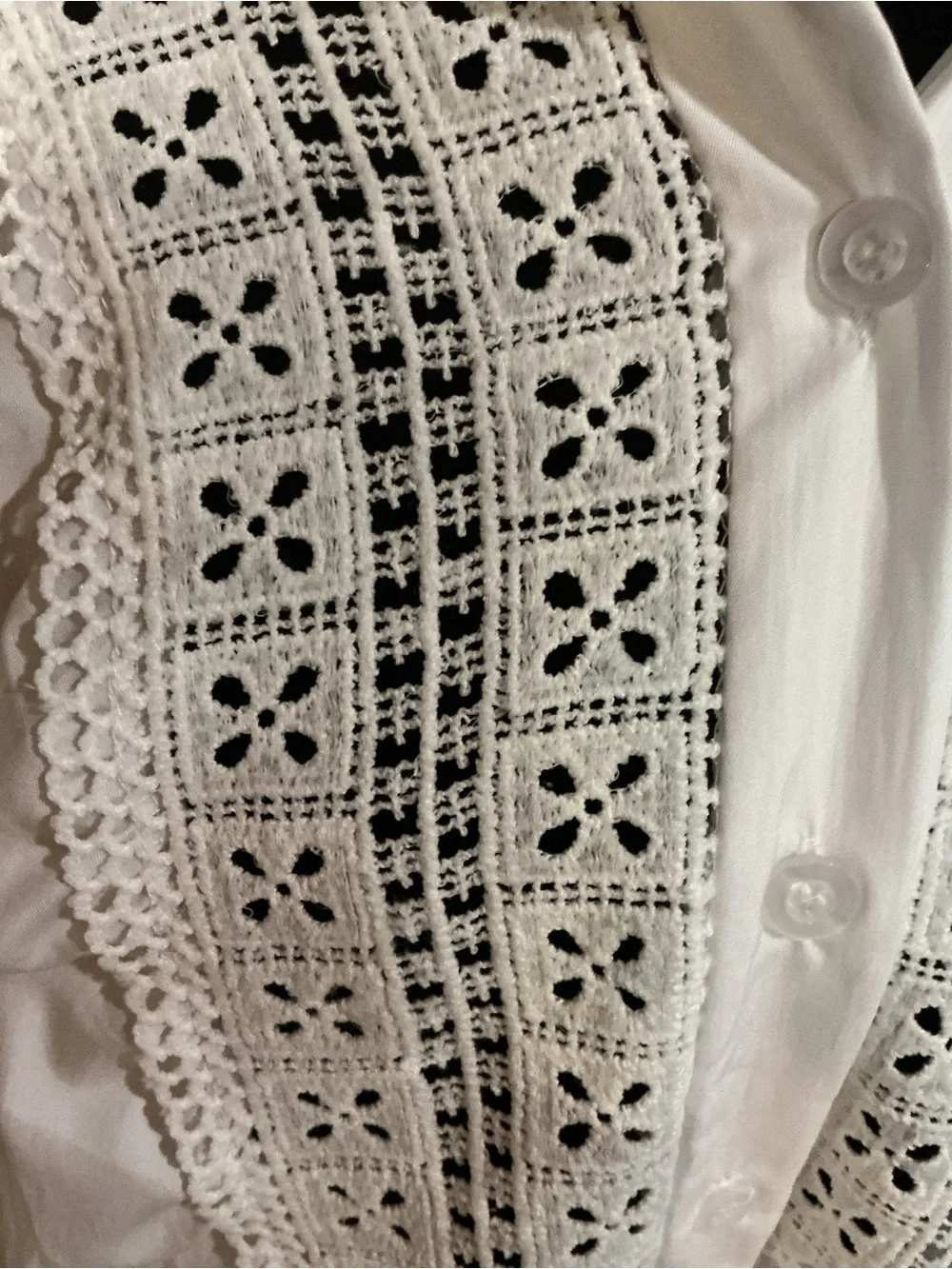 Beautiful White Eyelet High/Low Button-Up Tunic Dress - Picture 5 of 15